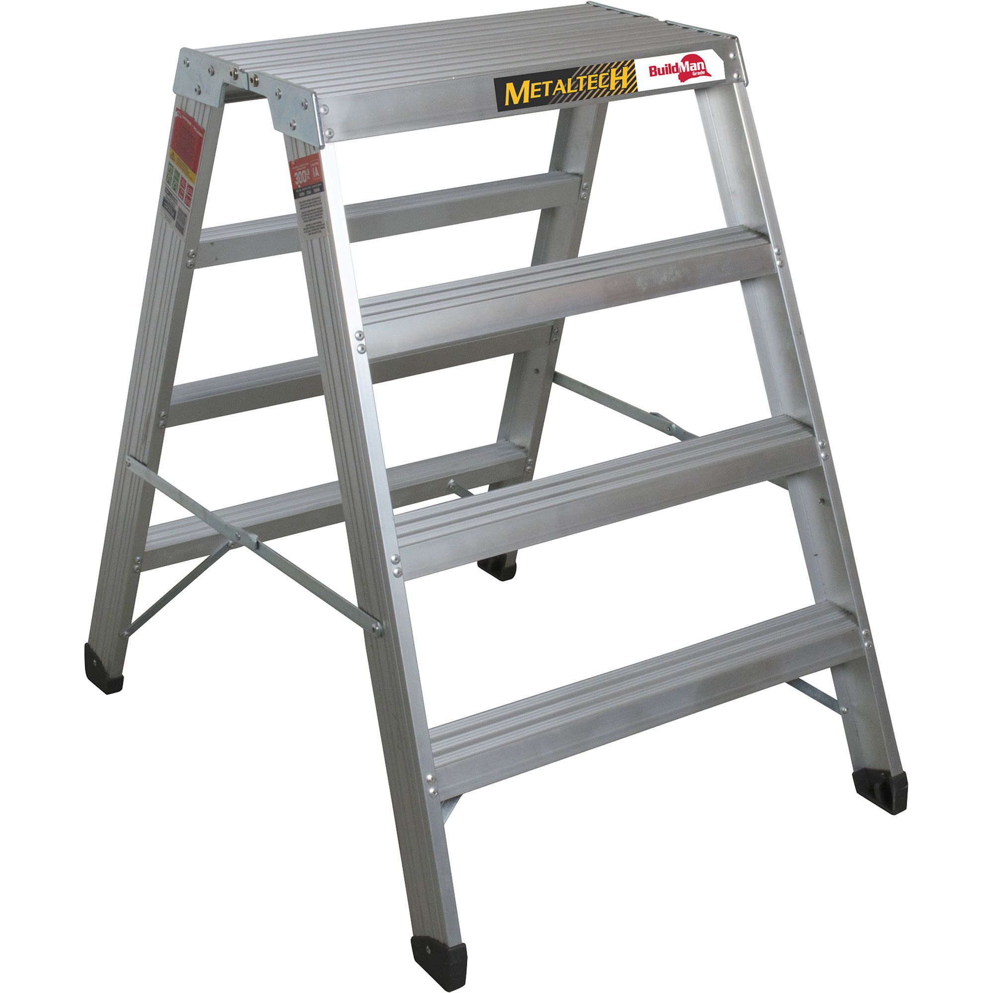 Metaltech 4ft. Aluminum Work Stand Sawhorse , 28 1/2in.L x 45in.W x 46 1/2in.H, 300-Lb. Capacity, Model# E-PWS7200AL
